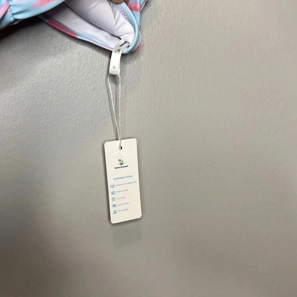 Beachsissi Two Piece Bathing Suit with Shorts Marbled Watercolor Design Medium - Picture 5 of 10